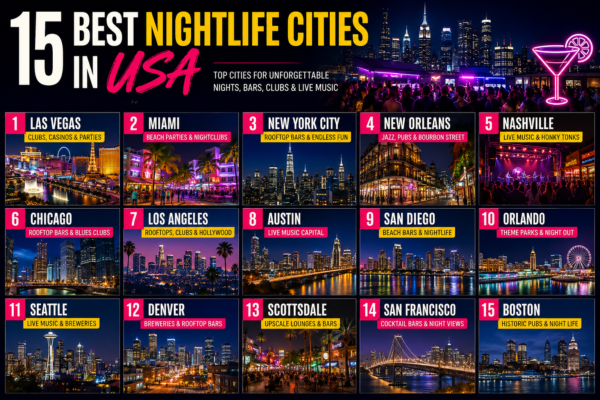15 Best Nightlife Cities in USA for an Unforgettable Night Out